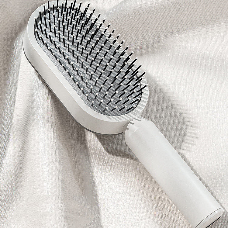 Brosse à cheveux autonettoyante pour femmes Nettoyage à une touche Perte de cheveux Airbag Massage Peigne à cuir chevelu Brosse à cheveux antistatique