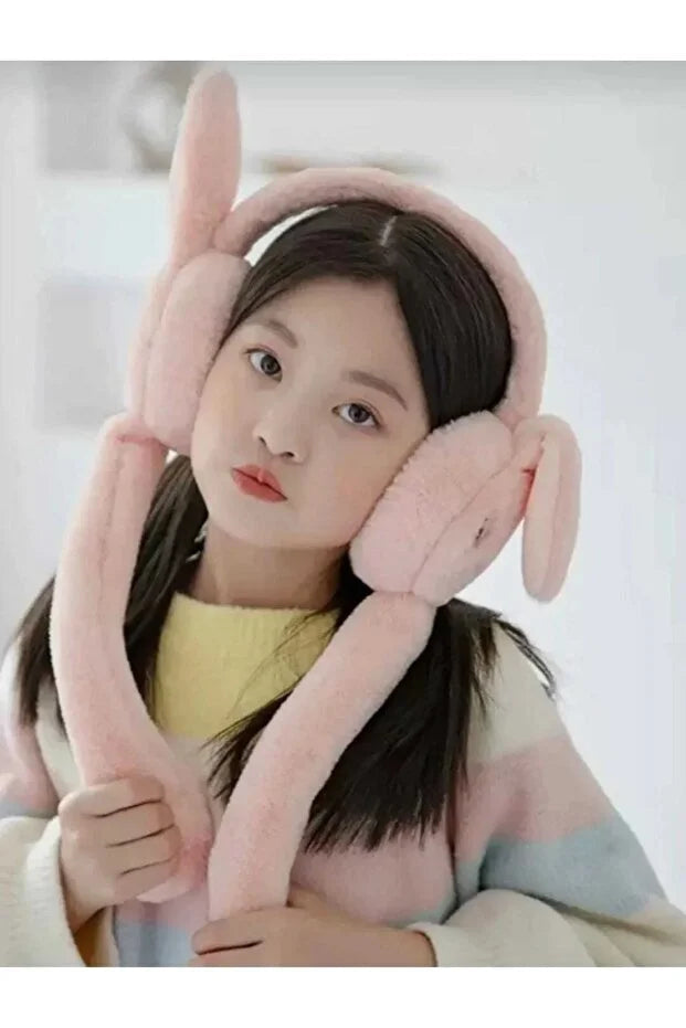 Blush Plush Rabbit Playful Ears Headphones