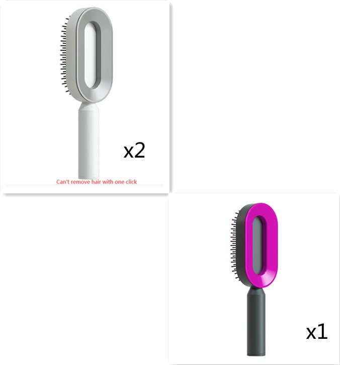 Brosse à cheveux autonettoyante pour femmes Nettoyage à une touche Perte de cheveux Airbag Massage Peigne à cuir chevelu Brosse à cheveux antistatique