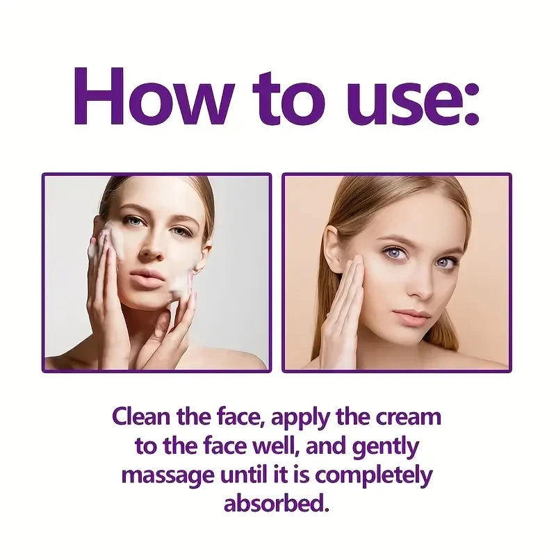 La crème de jour et de nuit pour le lifting du visage de 2 minutes contient du rétinol, de l’acide hyaluronique et du collagène - Lotion hydratante adaptée à tous les teints de peau clairs, sans parfum, absorption de 2 minutes