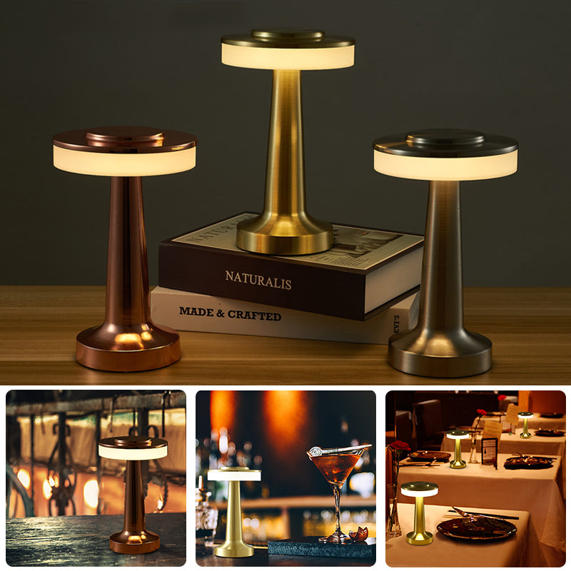 Lampe de table de charge tactile Led Lampe créative Lampe champignon Capteur tactile rechargeable sans fil Lampes de table sans fil en métal et en aluminium