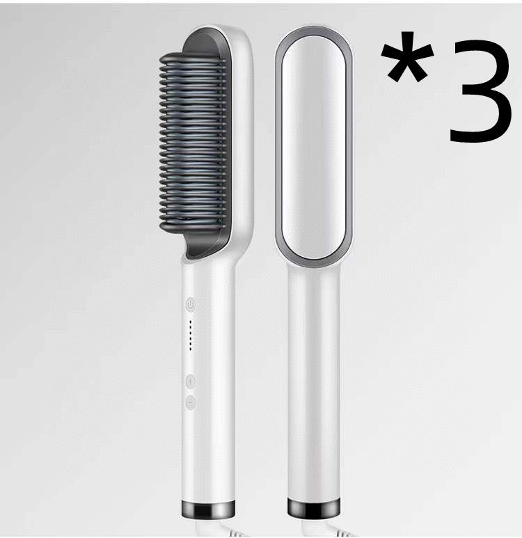Nouveau lisseur à cheveux 2 en 1 peigne chaud pince à curling aux ions négatifs Brosse à cheveux électrique à double usage