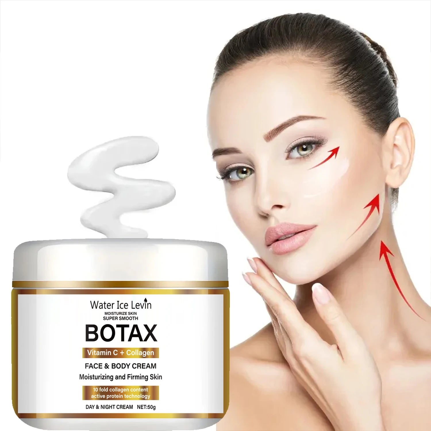 Crème de collagène à la niacinamide, crème hydratante pour le visage raffermissante, utilisation de jour et de nuit, contenant de la vitamine C, hydratant et nourrissant les peaux sensibles