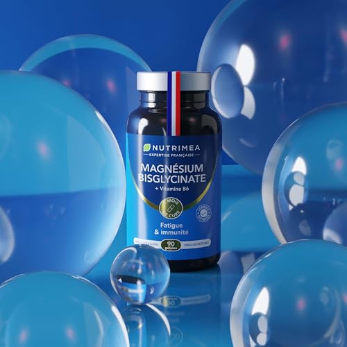 Marine Magnesium and Vitamin B6 | Patented Simag55 | Effectively Fights Fatigue | 150 mg/day | 120 Vegetable Capsules | 4 Month Cure | Made in France | Nutrimea