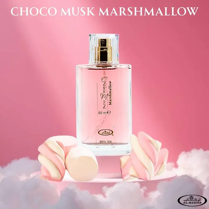 Al-Rehab Choco Musk Marshmallow Eau De Parfum for Women 50ml Long-Lasting Arabian Dessert Scent Cologne Persistence Pheromone