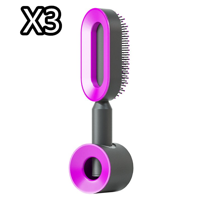 Brosse à cheveux autonettoyante pour femmes Nettoyage à une touche Perte de cheveux Airbag Massage Peigne à cuir chevelu Brosse à cheveux antistatique