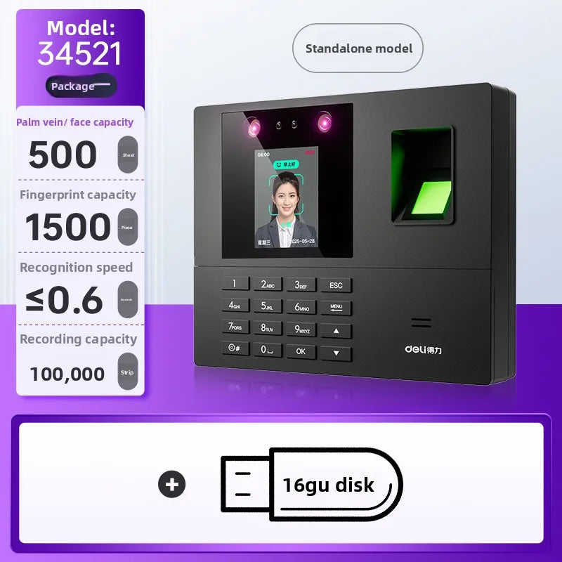 Clock in attendance machine facial recognition fingerprint recognition hybrid machine