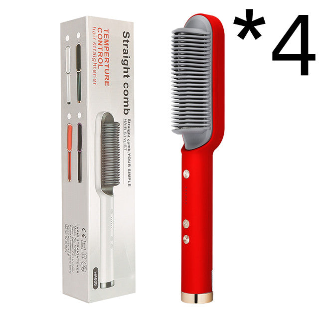 Nouveau lisseur à cheveux 2 en 1 peigne chaud pince à curling aux ions négatifs Brosse à cheveux électrique à double usage