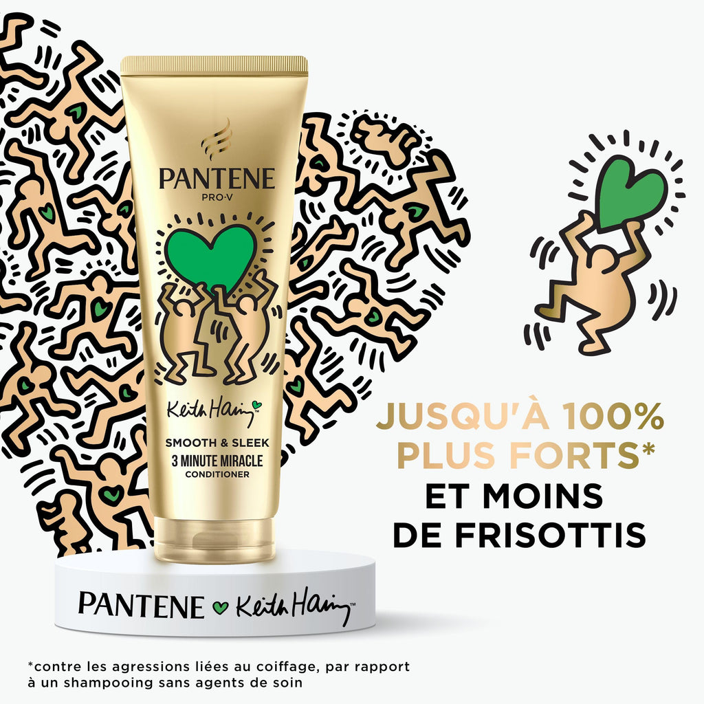 Pantene Pro-V x Keith Haring Art Collection Repair & Protect Conditioner 3 Minute Miracle 220ml Cheveux secs et abîmés, Active Nutri-Plex, aide à réparer les dommages visibles en 1 application