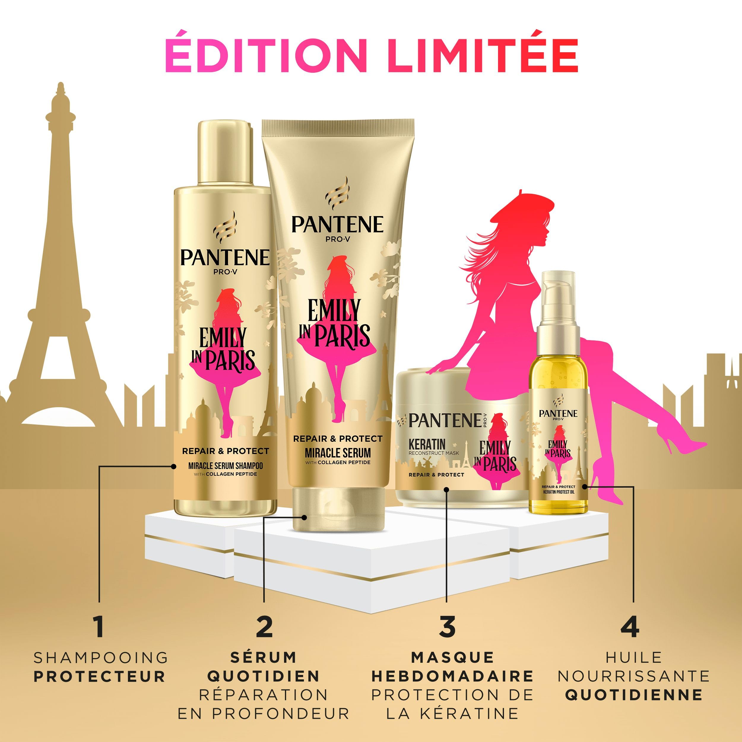 Pantene Pro-V x Keith Haring Art Collection Repair & Protect Conditioner 3 Minute Miracle 220ml Cheveux secs et abîmés, Active Nutri-Plex, aide à réparer les dommages visibles en 1 application