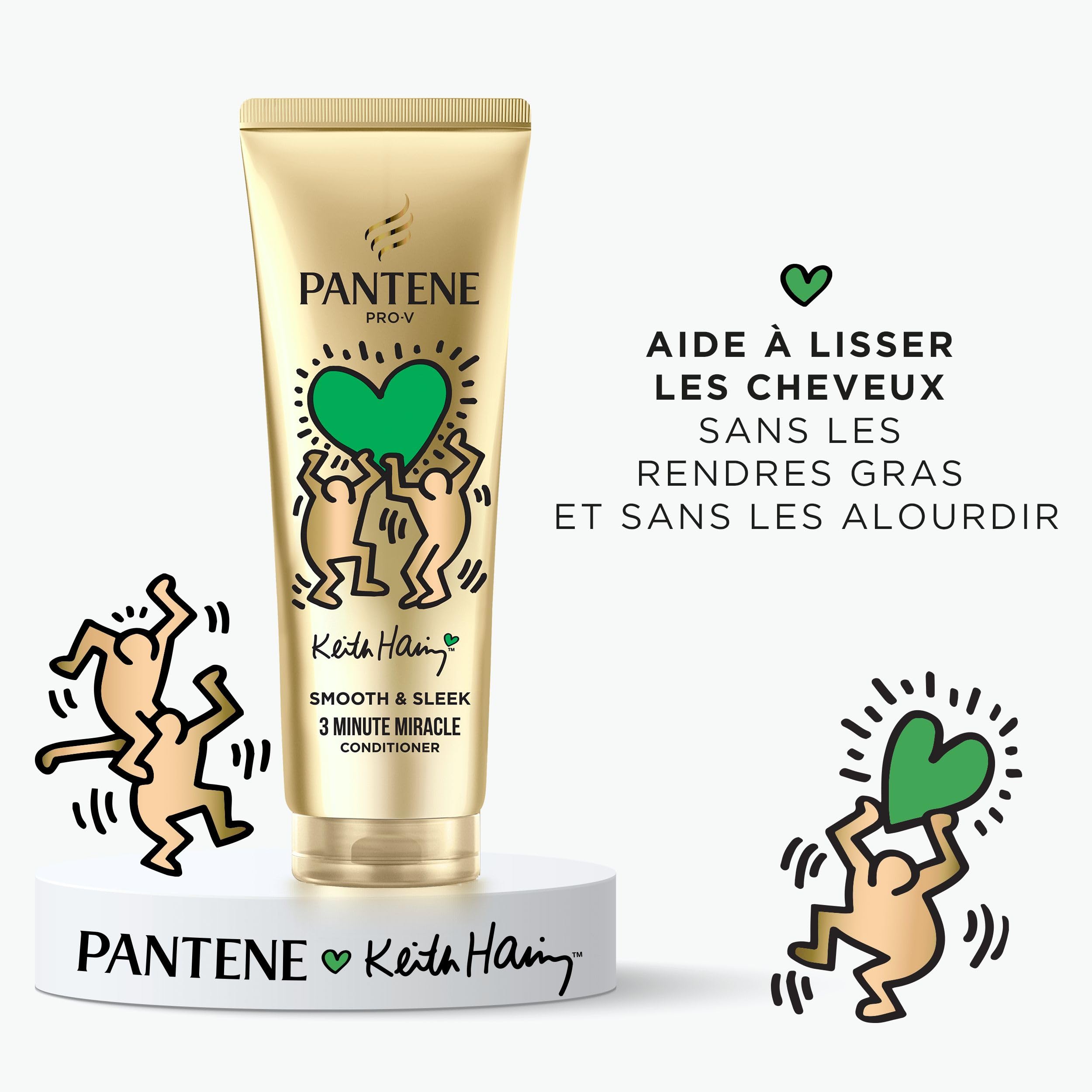 Pantene Pro-V x Keith Haring Art Collection Repair & Protect Conditioner 3 Minute Miracle 220ml Cheveux secs et abîmés, Active Nutri-Plex, aide à réparer les dommages visibles en 1 application