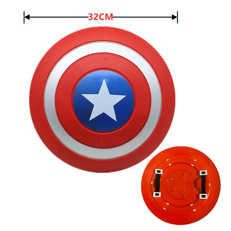 Boys' & Girls' Captain America Costume Superhero Cosplay Jumpsuit School Performance Outfit with Mask and Shield Toy Gift