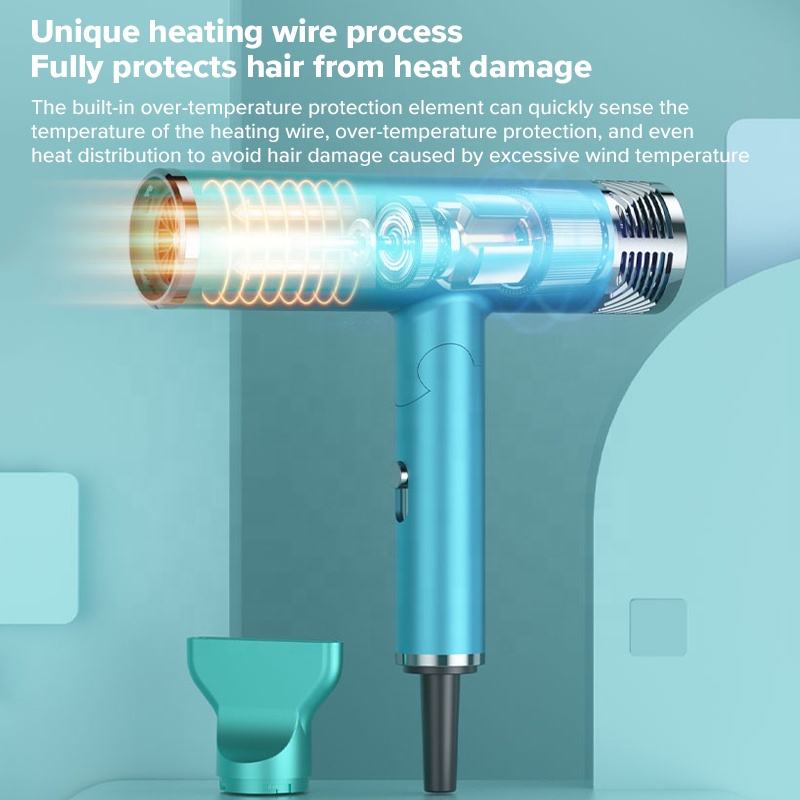 Souffleur de sèche-cheveux pliable Souffleur électrique à ions négatifs Mini souffleur de cheveux léger pliant Sèche-cheveux rapide silencieux Voyage à domicile