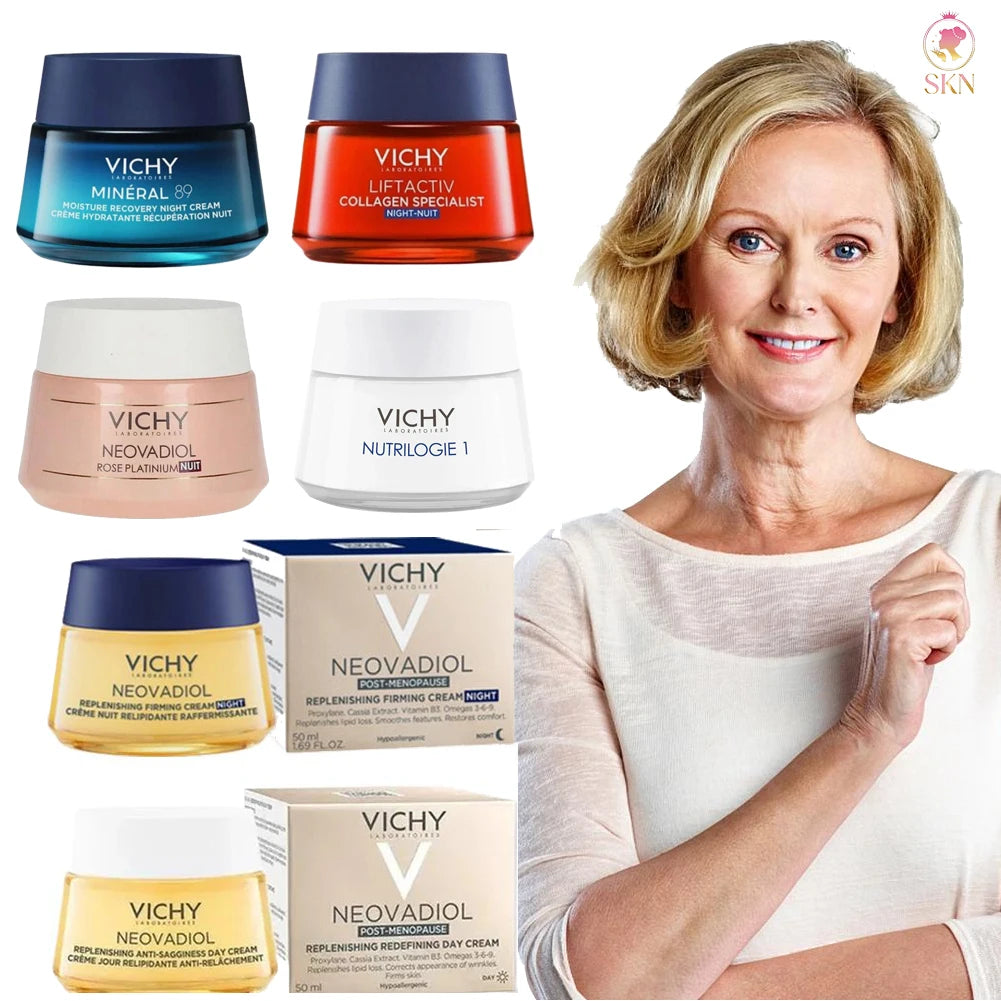 Crème de nuit au collagène Vichy Crème de jour Soulagement de la sécheresse Éclaircir le teint de la peau Hydrate S’estompe Taches brunes Les rides Améliore la peau Voiture
