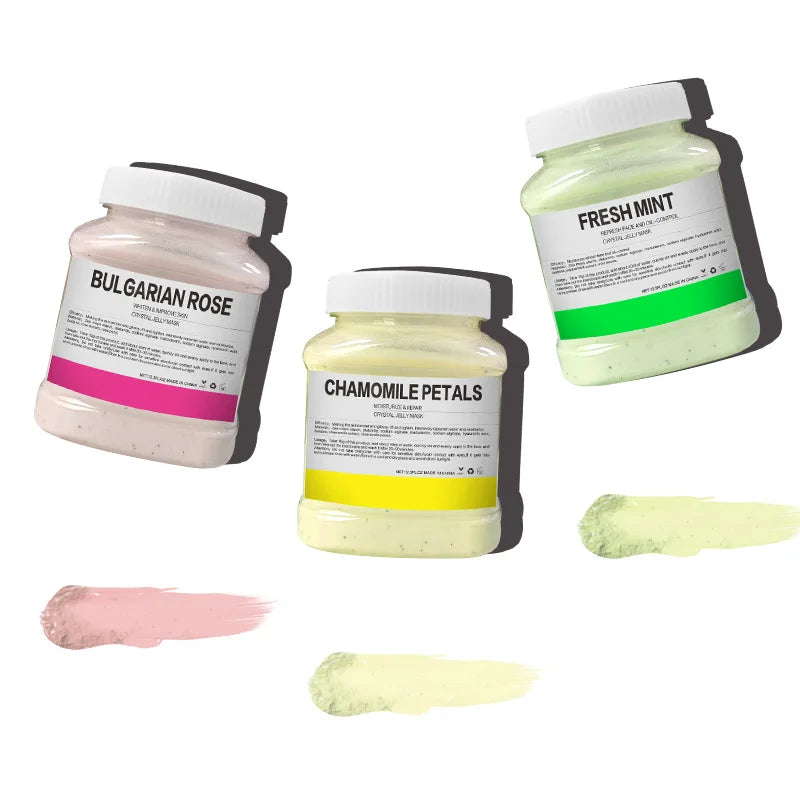 350g Hydrating 24K Gold Soft Mask Powder Rose Petal Crystal Jelly Mask