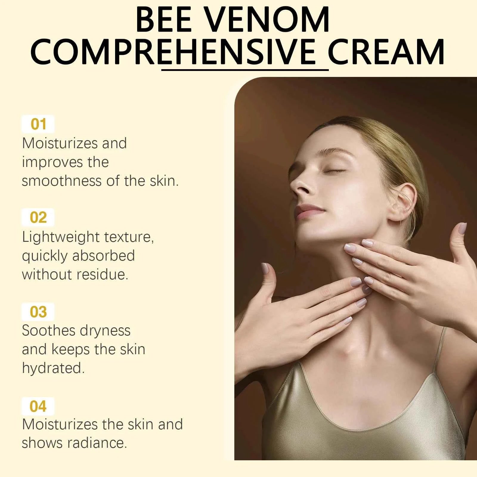 Bee Venom Skin Moisturizer, Gentle Hydrating, Smooth & Delicate, Nourishes Skin, Ideal For Daily Body Care Routine