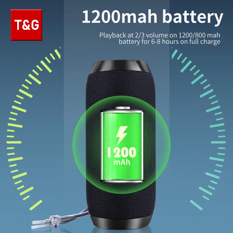 Haut-parleur Bluetooth T & G TG117, boîte de son TWS Portable, haut-parleur étanche, haut-parleurs stéréo Surround d'extérieur, Support Radio FM TF
