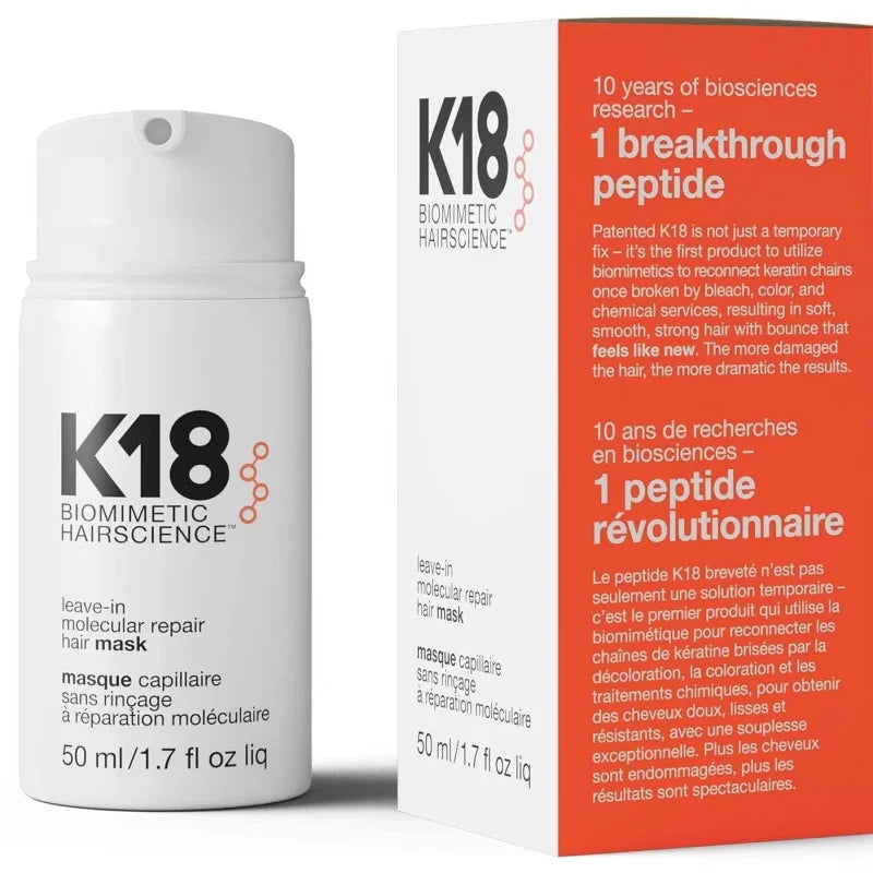 K18 masque capillaire réparateur moléculaire sans rinçage traitement à la kératine revitalisant en profondeur adoucir les cheveux lissage soins capillaires sains 50ml 150ml