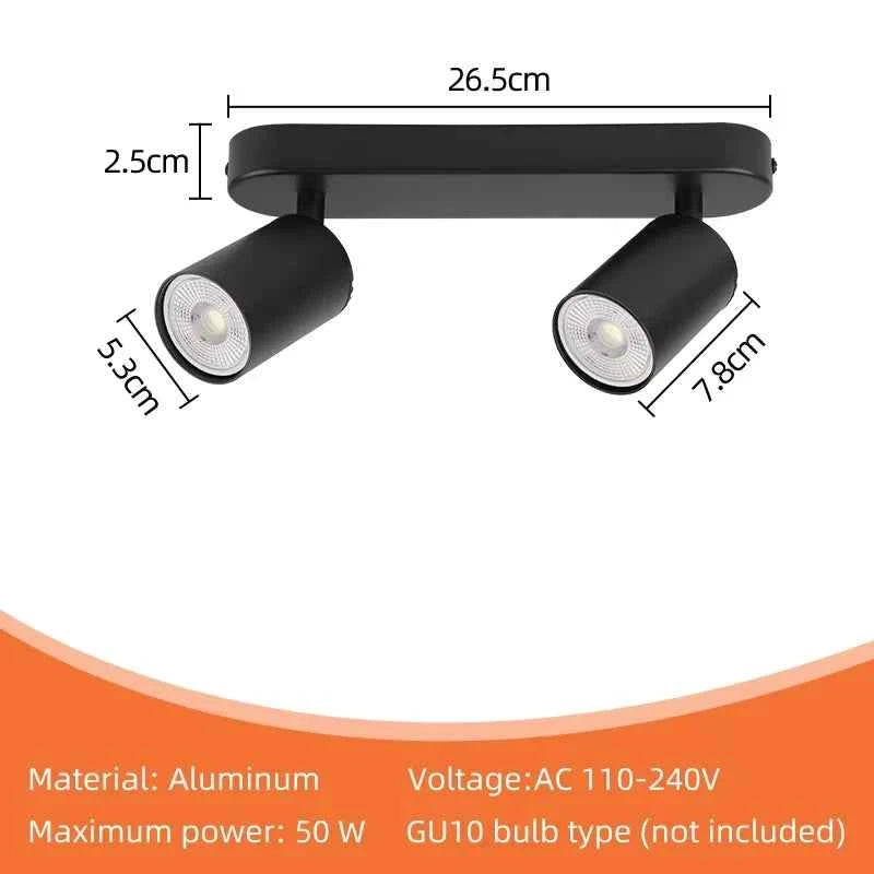 Adjustable LED Ceiling Spotlight Aluminum GU10 Pendant Track Lamp