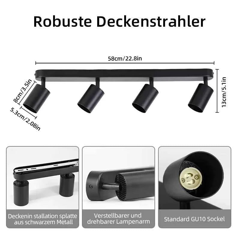 Adjustable LED Ceiling Spotlight Aluminum GU10 Pendant Track Lamp