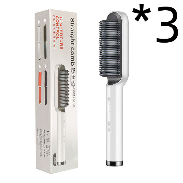 Nouveau lisseur à cheveux 2 en 1 peigne chaud pince à curling aux ions négatifs Brosse à cheveux électrique à double usage