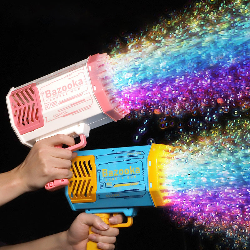 Bubble Gun Rocket 69 Holes Soap Bubbles Machine Gun Shape Blower Souffleur automatique avec jouets légers pour enfants Pomperos