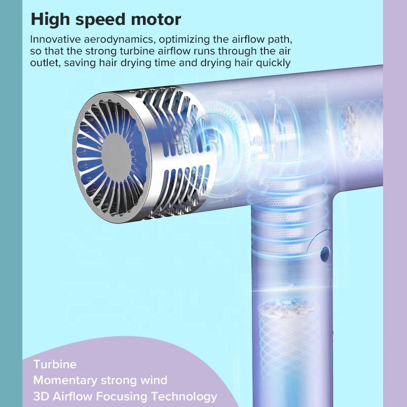 Souffleur de sèche-cheveux pliable Souffleur électrique à ions négatifs Mini souffleur de cheveux léger pliant Sèche-cheveux rapide silencieux Voyage à domicile