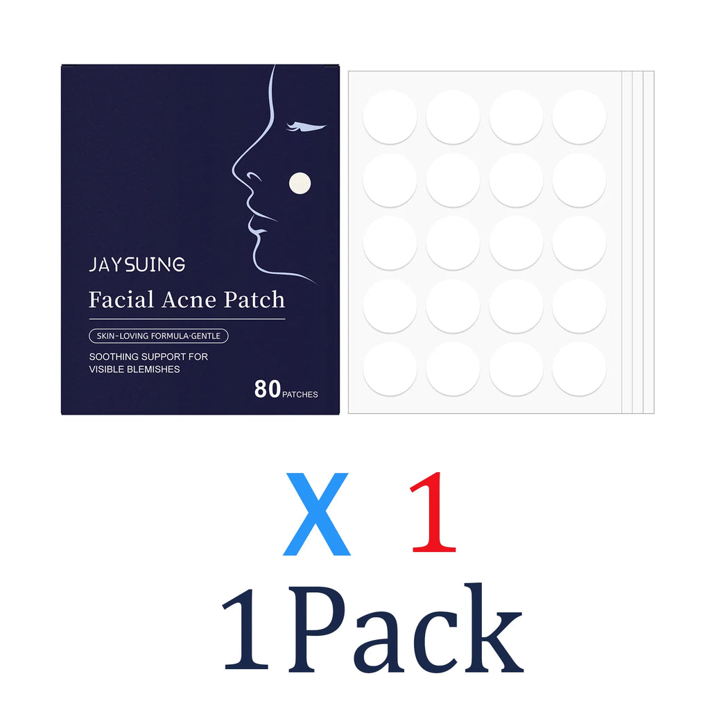 Acne Patches 80 Pcs Salicylic Acid Hydrocolloid Invisible Pimple Patches for Face Blemish Treatment Comedones Care Skin-friendly