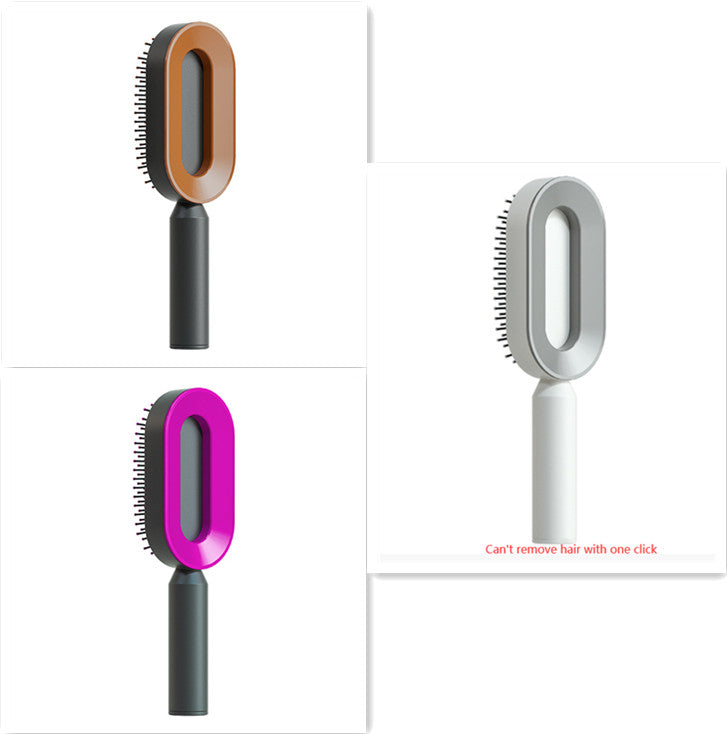 Brosse à cheveux autonettoyante pour femmes Nettoyage à une touche Perte de cheveux Airbag Massage Peigne à cuir chevelu Brosse à cheveux antistatique
