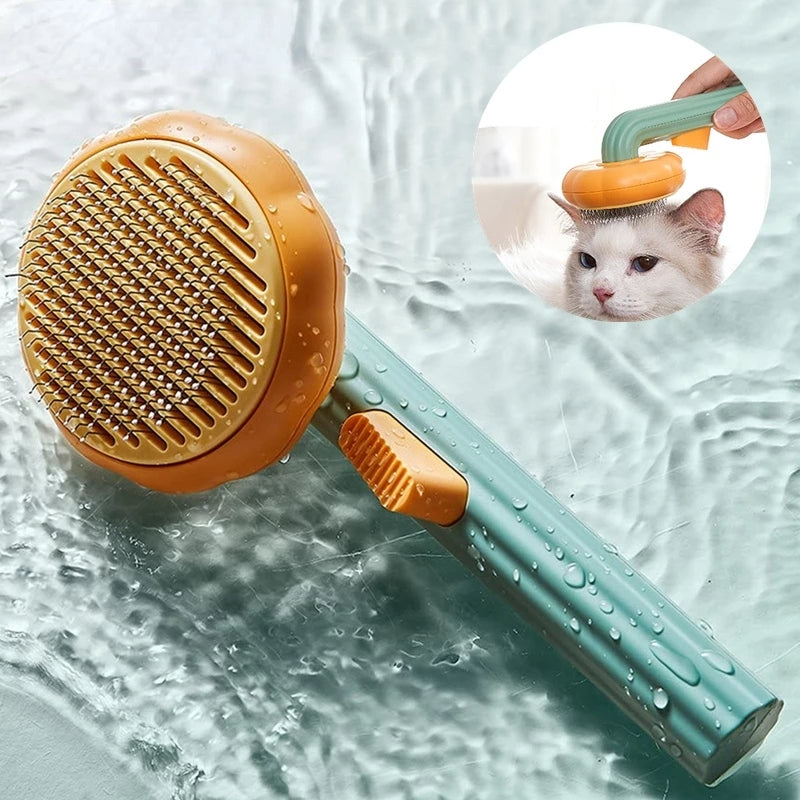 Peigne Slicker autonettoyant à citrouille pour chien Chat Chiot Lapin, Outil de brosse de toilettage Élimine en douceur les poils emmêlés