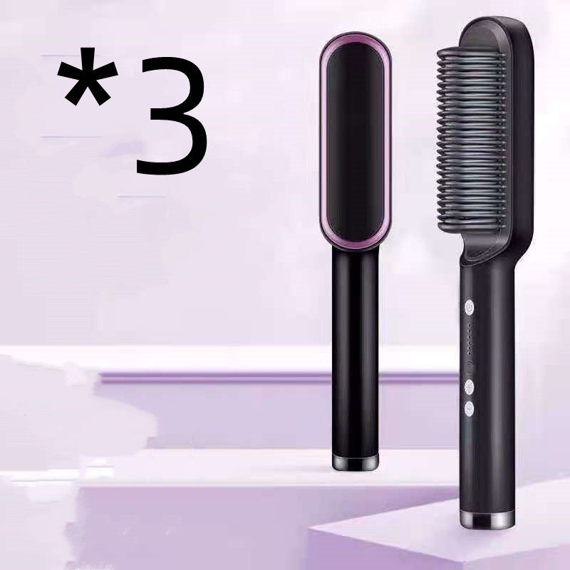 Nouveau lisseur à cheveux 2 en 1 peigne chaud pince à curling aux ions négatifs Brosse à cheveux électrique à double usage