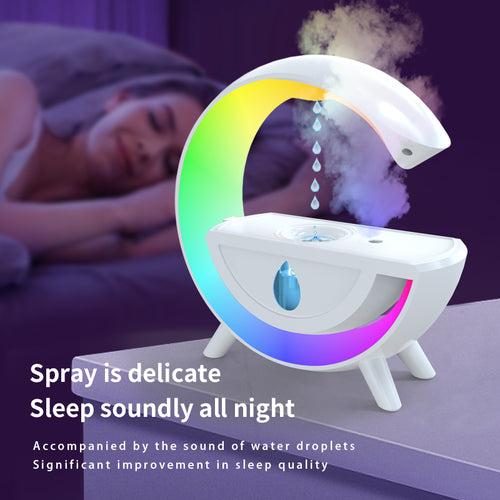 Humidificateur anti-gravité Goutte d’eau Bureau RVB Veilleuse LED pour chambre intérieure Décoration Atmosphère créative Lampes de table