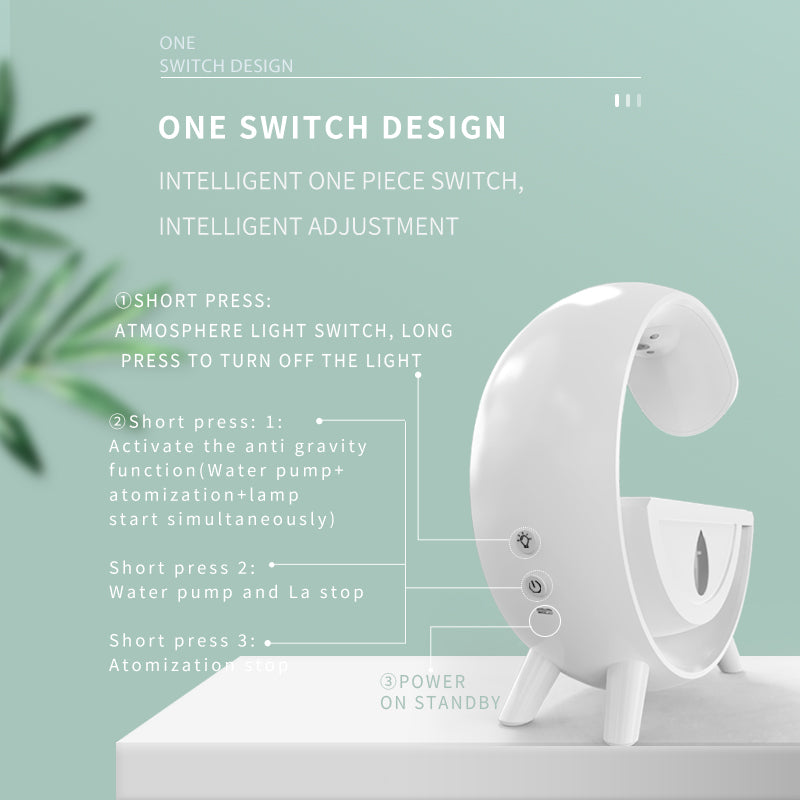 Humidificateur anti-gravité Goutte d’eau Bureau RVB Veilleuse LED pour chambre intérieure Décoration Atmosphère créative Lampes de table