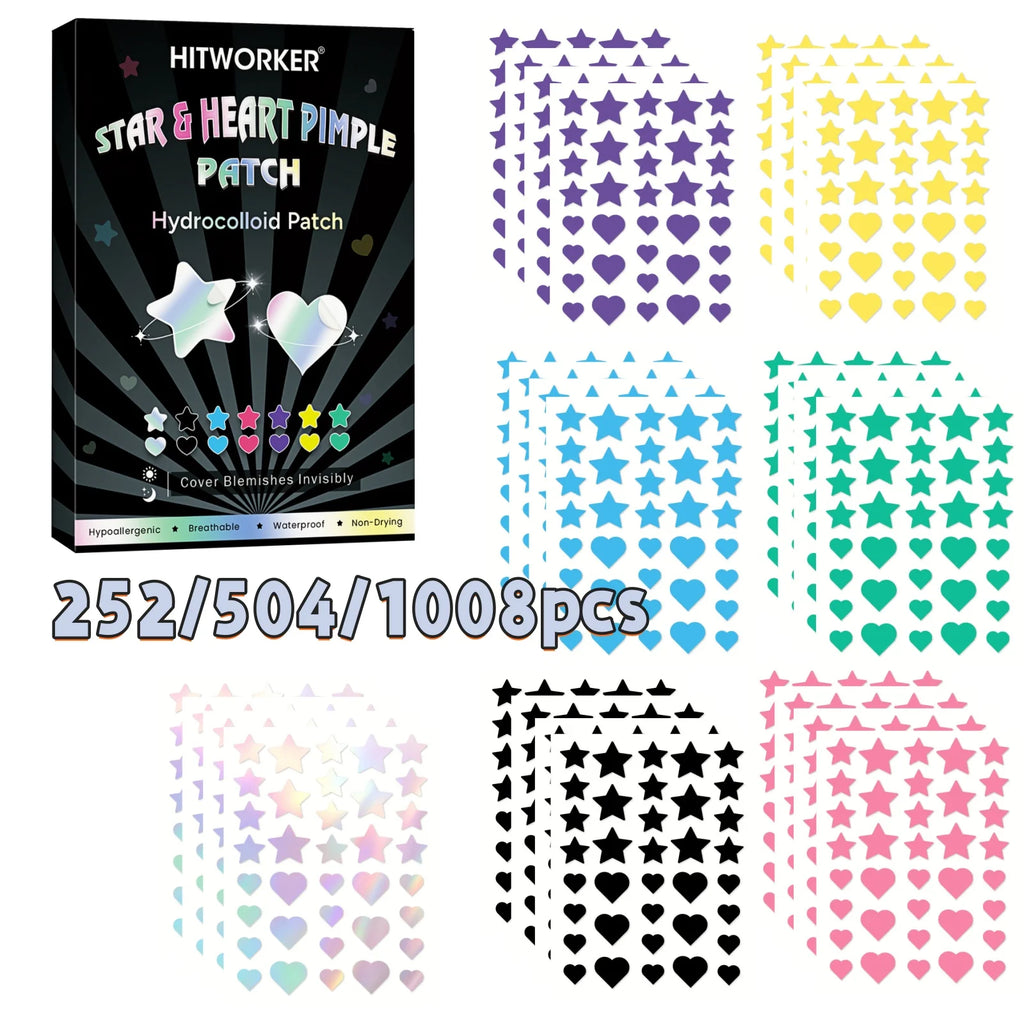 252/504/1008-Piece HITWORKER Acne Patches | Housse invisible contre les imperfections, enrichie d’huile d’arbre à thé, nettoyage doux