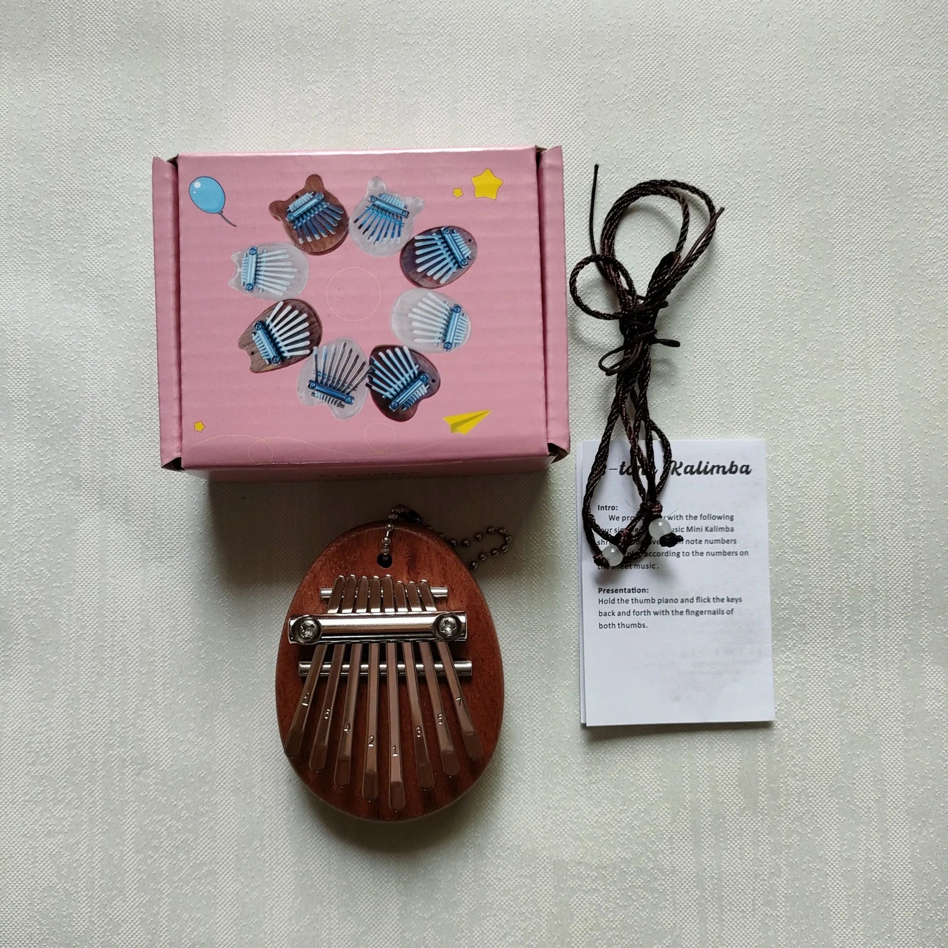 Mini Kalimba – Piano à pouce à 8 touches, 1 paquet, Style goutte d'eau, Instrument mignon, Portable, coffret cadeau exquis pour