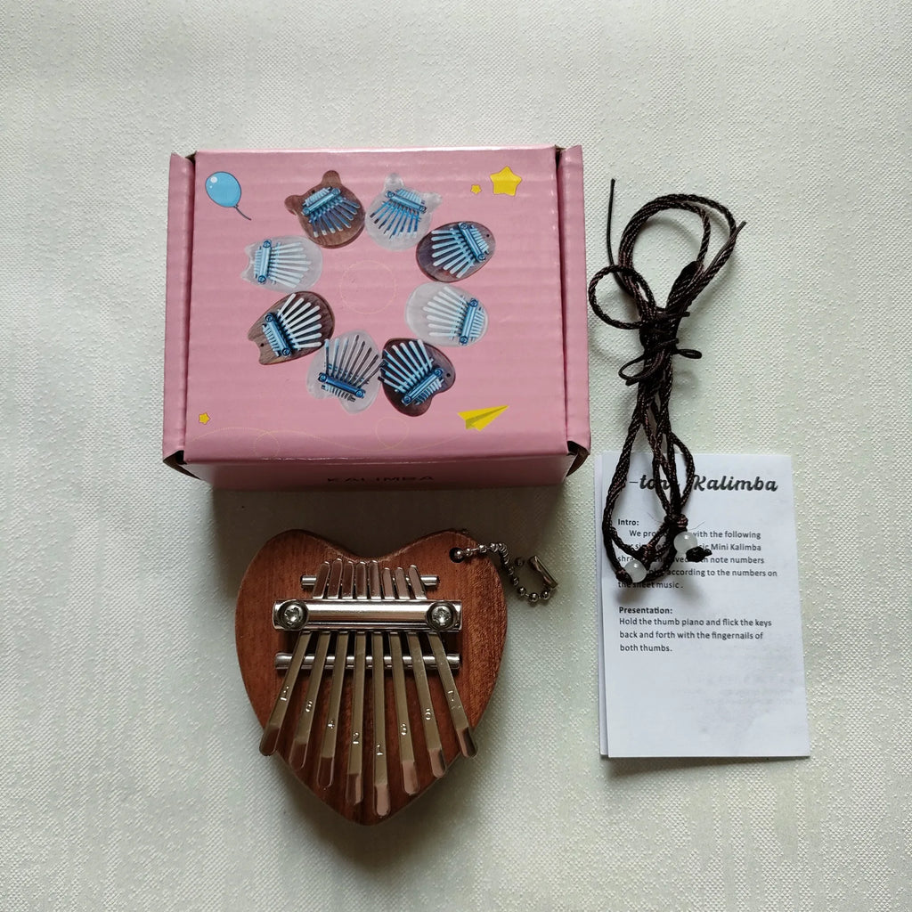 Mini Kalimba – Piano à pouce à 8 touches, 1 paquet, Style goutte d'eau, Instrument mignon, Portable, coffret cadeau exquis pour