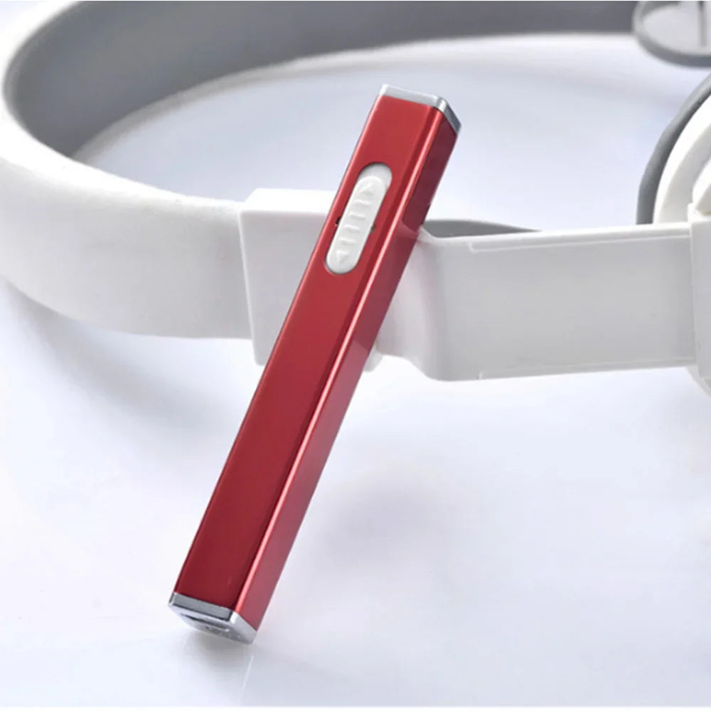 Allume-cigare Rechargeable en métal classique, Mini cylindrique, sans flamme, Recharge électronique, briquet USB, cadeau pour fumeur