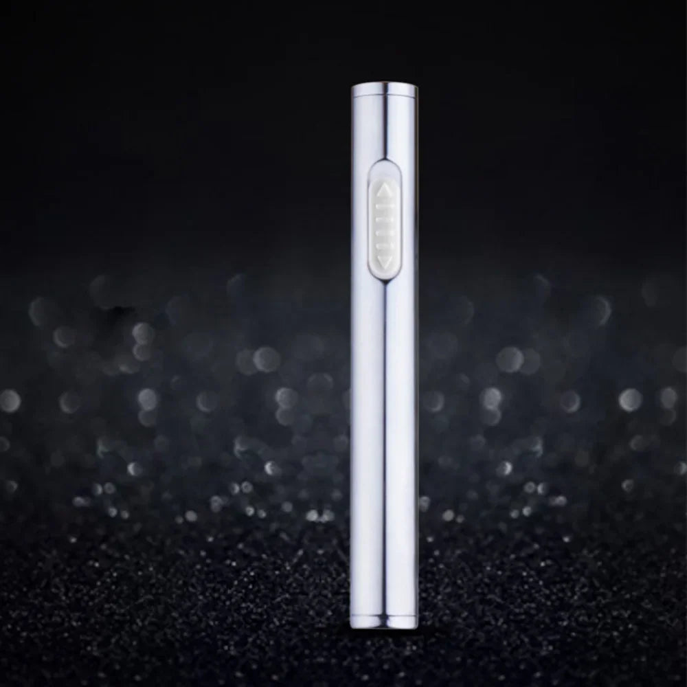 Allume-cigare Rechargeable en métal classique, Mini cylindrique, sans flamme, Recharge électronique, briquet USB, cadeau pour fumeur