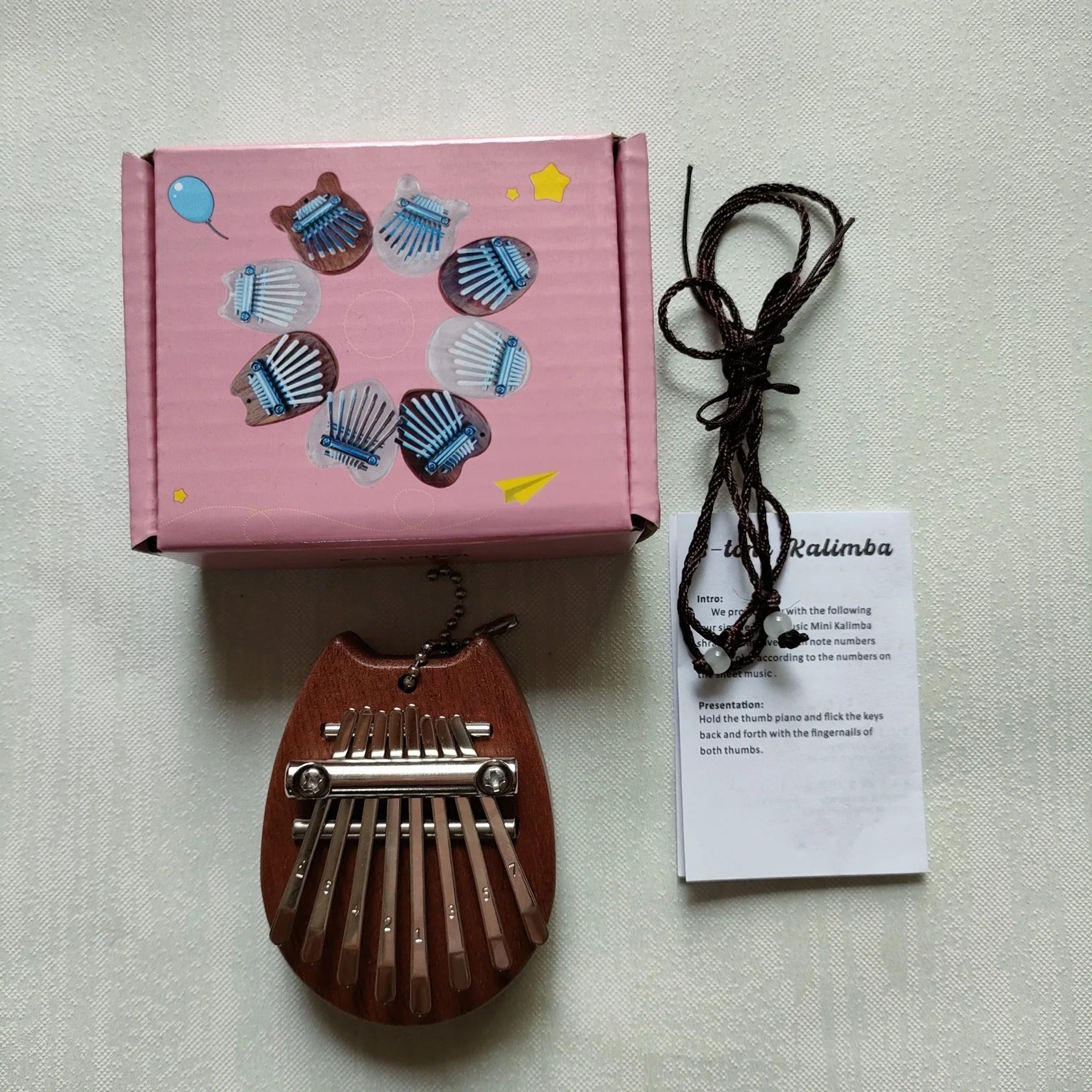 Mini Kalimba – Piano à pouce à 8 touches, 1 paquet, Style goutte d'eau, Instrument mignon, Portable, coffret cadeau exquis pour