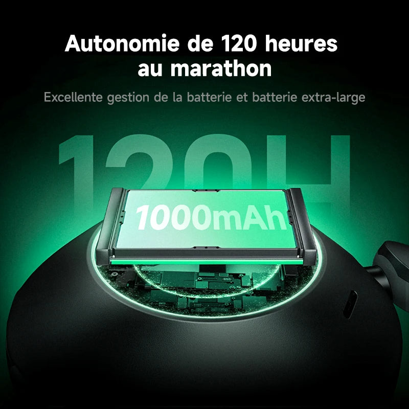 Picun-Casque sans fil à suppression active du bruit F6, suivi de la tête, audio 3D, ANC haute résolution 40mm, casque Bluetooth, contrôle par câble HIFI