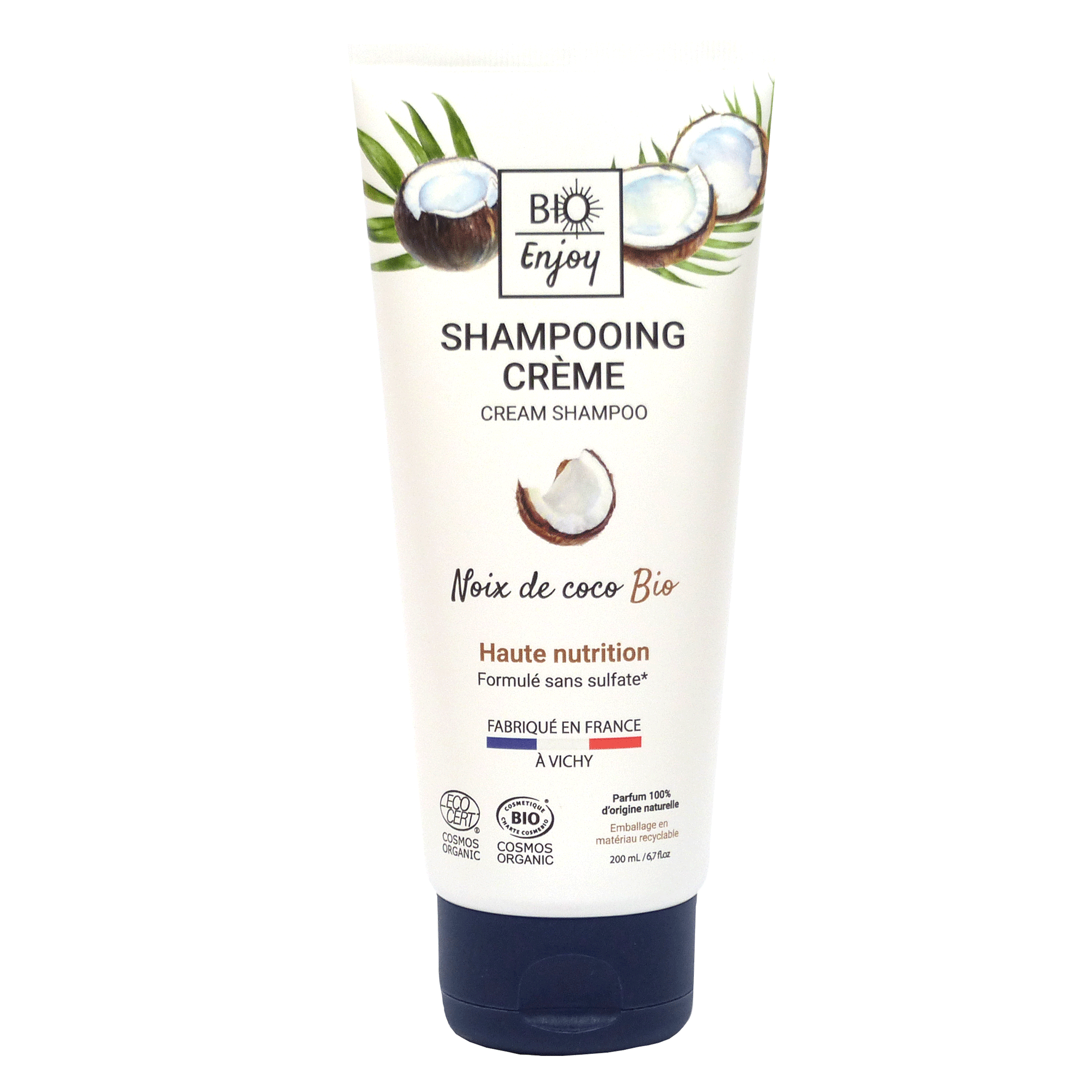 Shampooing crème Noix de coco Bio Cosmos Organic  - BIO Enjoy 200mL